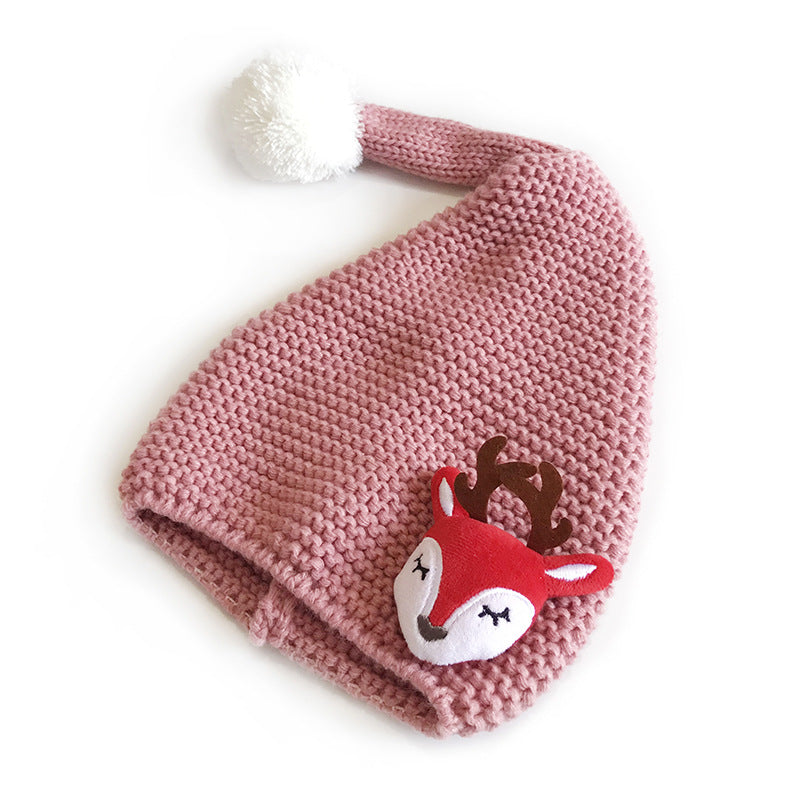 Wholesale Children's Cartoon Christmas Fur Ball Warm Knitted Beanie